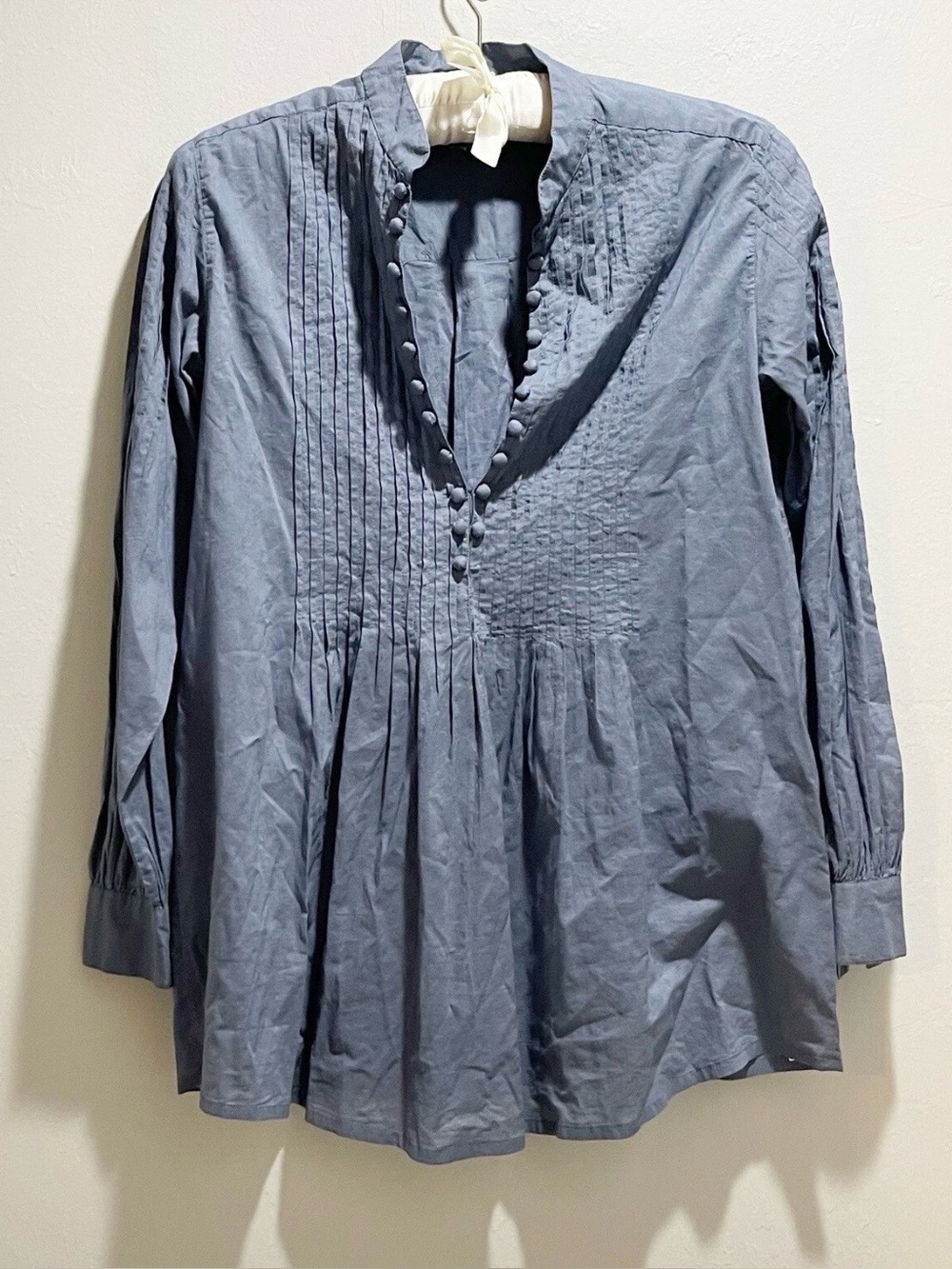 DAY BIRGER ET MIKKELSEN Women’s Gray Pleated Button Front Cotton Tunic 34 XS